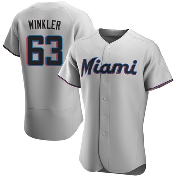 Gray Authentic Jack Winkler Men's Miami Marlins Road Jersey
