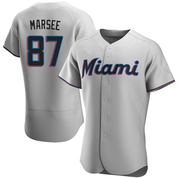 Gray Authentic Jakob Marsee Men's Miami Marlins Road Jersey