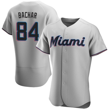 Gray Authentic Lake Bachar Men's Miami Marlins Road Jersey