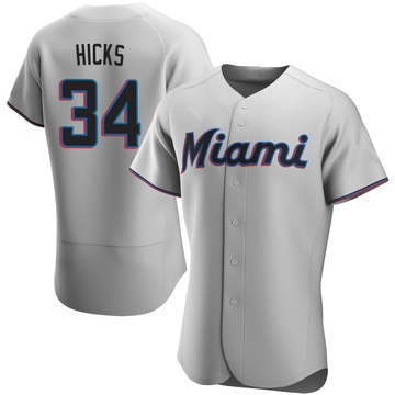 Gray Authentic Liam Hicks Men's Miami Marlins Road Jersey