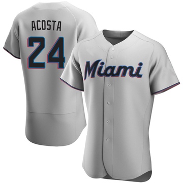 Gray Authentic Maximo Acosta Men's Miami Marlins Road Jersey
