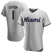 Gray Authentic Nick Gordon Men's Miami Marlins Road Jersey