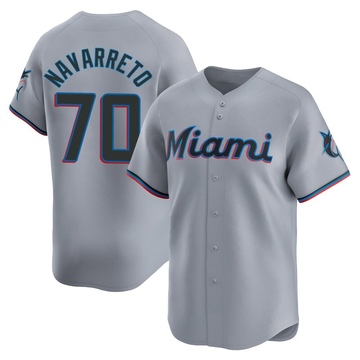 Gray Limited Brian Navarreto Men's Miami Marlins Road Jersey