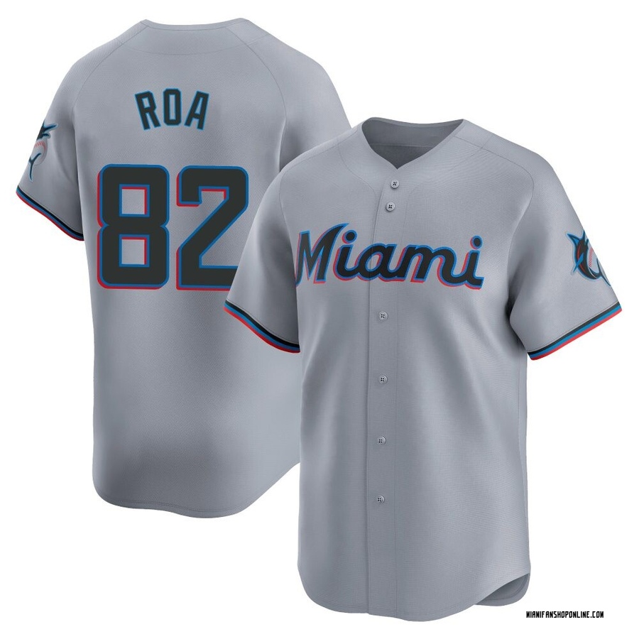 Gray Limited Christian Roa Men's Miami Marlins Road Jersey