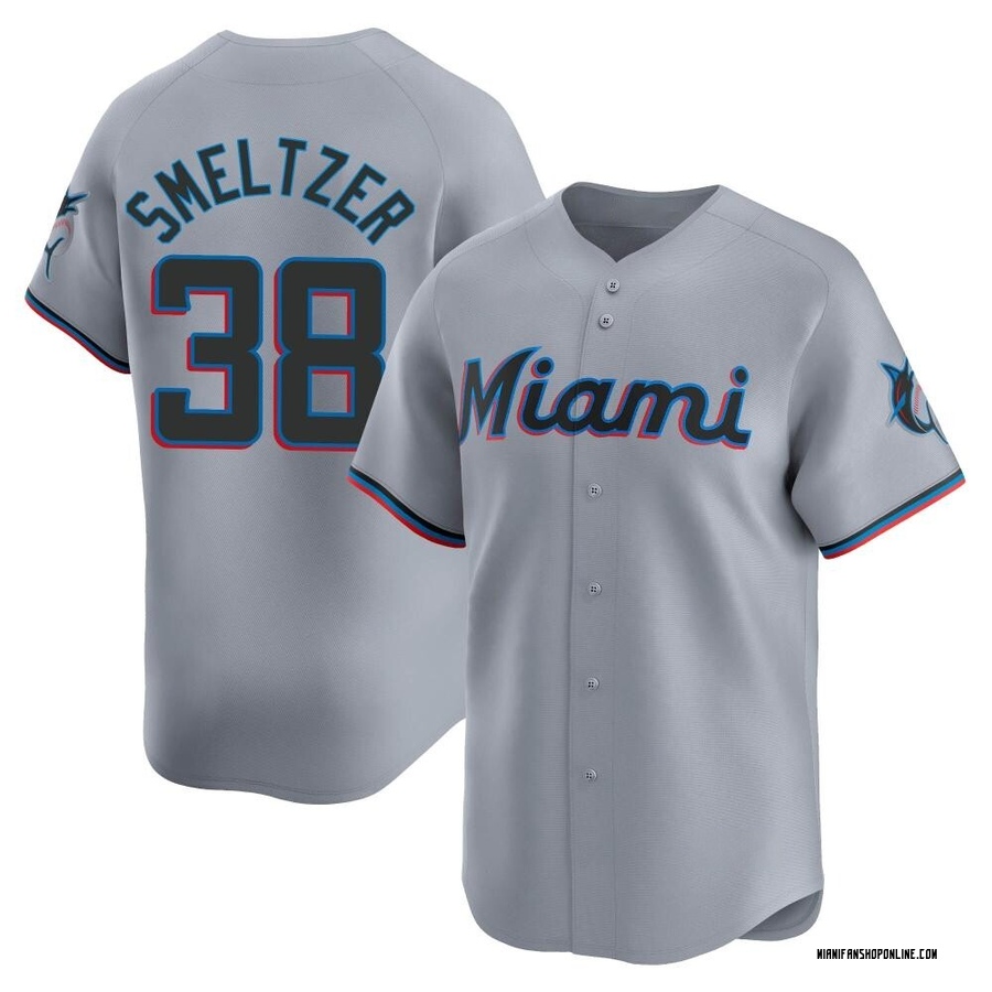 Gray Limited Devin Smeltzer Men's Miami Marlins Road Jersey