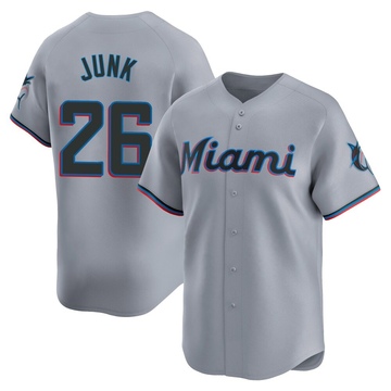 Gray Limited Janson Junk Men's Miami Marlins Road Jersey