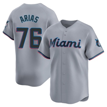 Gray Limited Luarbert Arias Youth Miami Marlins Road Jersey