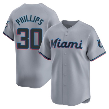 Gray Limited Tyler Phillips Men's Miami Marlins Road Jersey
