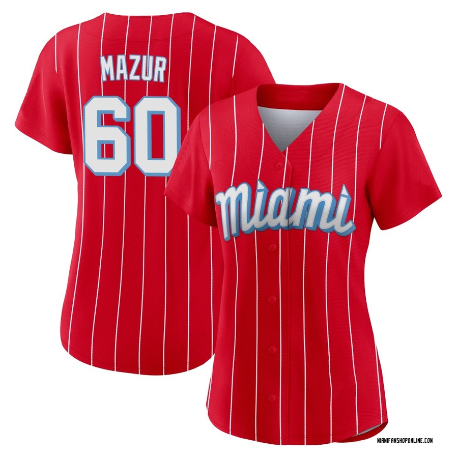 Red Authentic Adam Mazur Women's Miami Marlins 2021 City Connect Jersey