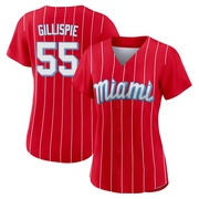 Red Authentic Connor Gillispie Women's Miami Marlins 2021 City Connect Jersey
