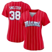 Red Authentic Devin Smeltzer Women's Miami Marlins 2021 City Connect Jersey