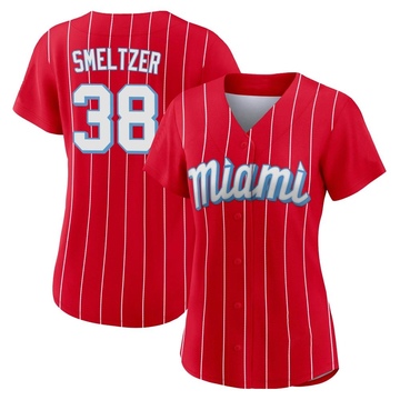 Red Authentic Devin Smeltzer Women's Miami Marlins 2021 City Connect Jersey