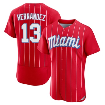 Red Authentic Heriberto Hernandez Men's Miami Marlins 2021 City Connect Jersey