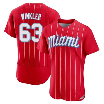 Red Authentic Jack Winkler Men's Miami Marlins 2021 City Connect Jersey