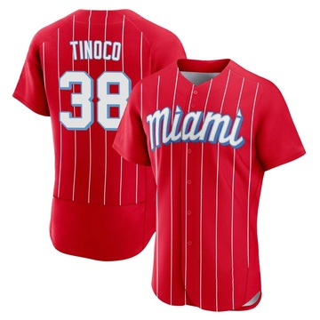 Red Authentic Jesus Tinoco Men's Miami Marlins 2021 City Connect Jersey