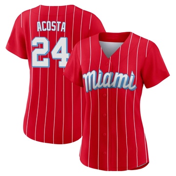Red Authentic Maximo Acosta Women's Miami Marlins 2021 City Connect Jersey