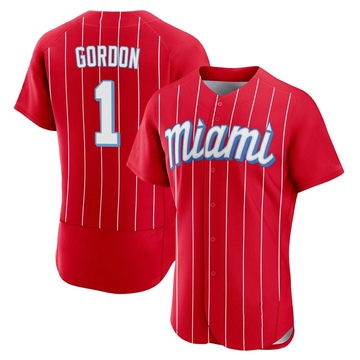 Red Authentic Nick Gordon Men's Miami Marlins 2021 City Connect Jersey