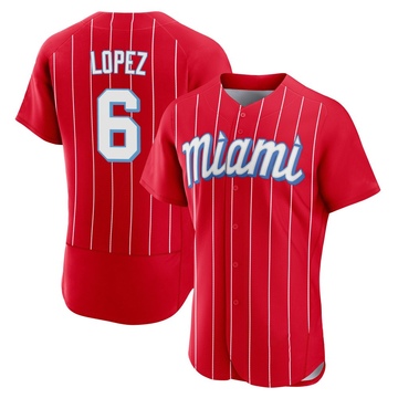 Red Authentic Otto Lopez Men's Miami Marlins 2021 City Connect Jersey