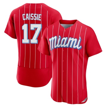 Red Authentic Owen Caissie Men's Miami Marlins 2021 City Connect Jersey
