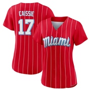 Red Authentic Owen Caissie Women's Miami Marlins 2021 City Connect Jersey