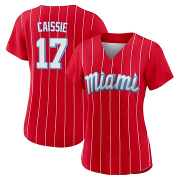 Red Authentic Owen Caissie Women's Miami Marlins 2021 City Connect Jersey