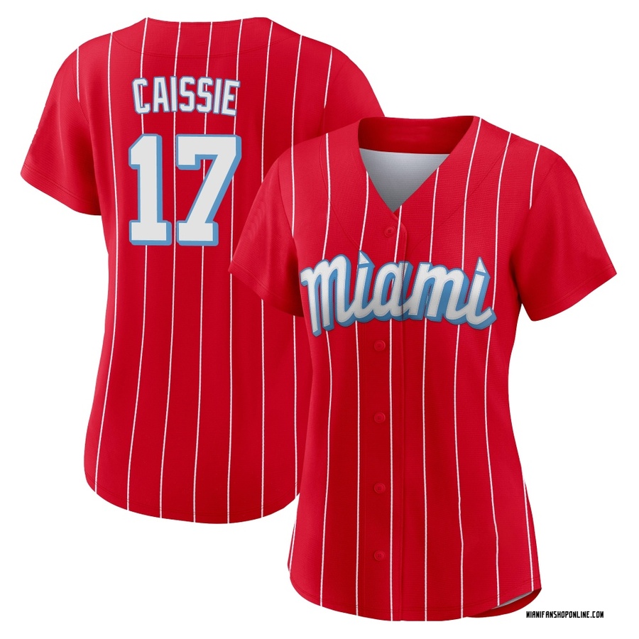 Red Authentic Owen Caissie Women's Miami Marlins 2021 City Connect Jersey