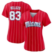 Red Authentic Valente Bellozo Women's Miami Marlins 2021 City Connect Jersey
