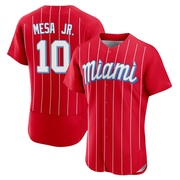 Red Authentic Victor Mesa Jr. Men's Miami Marlins 2021 City Connect Jersey