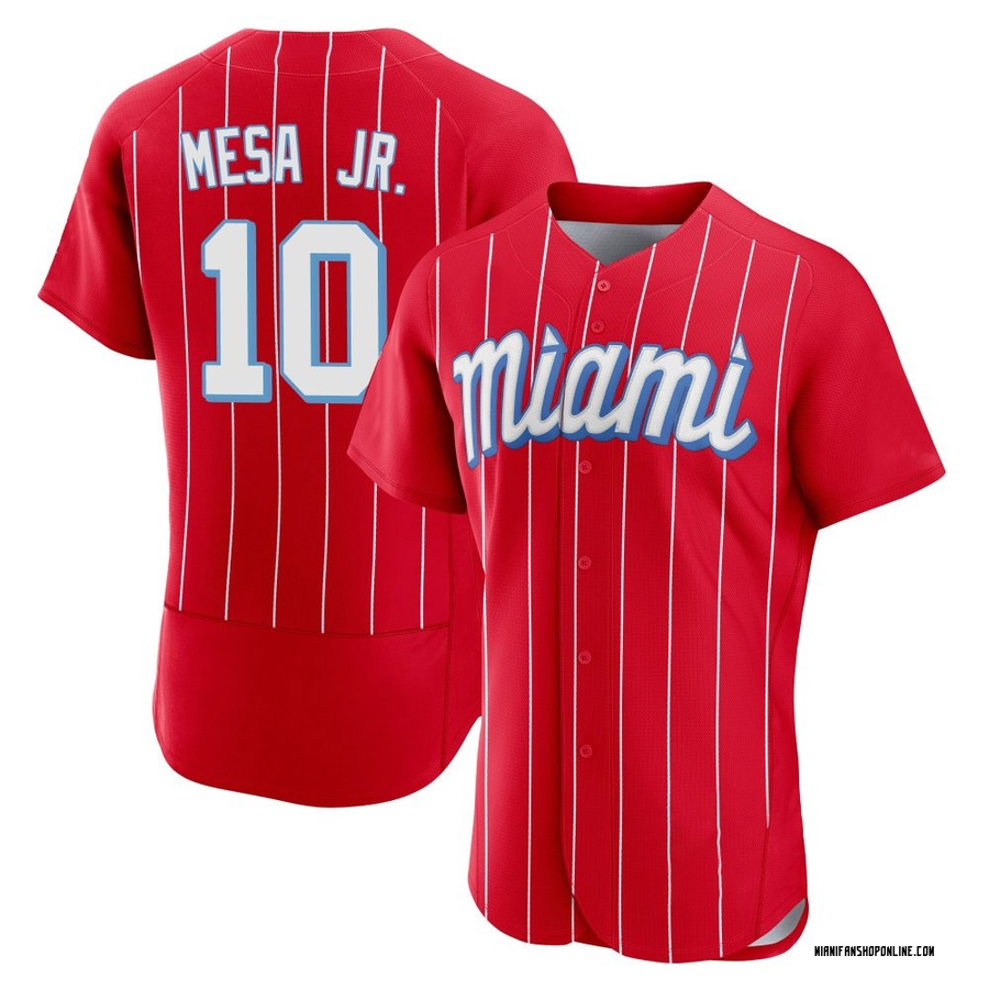 Red Authentic Victor Mesa Jr. Men's Miami Marlins 2021 City Connect Jersey
