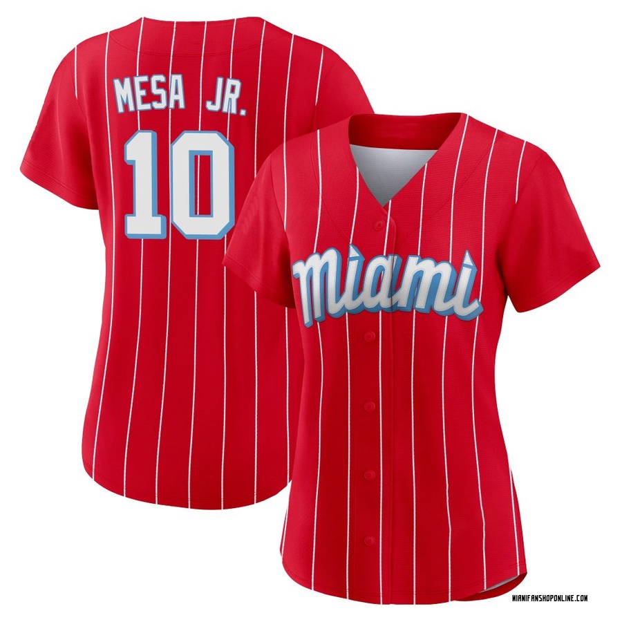 Red Authentic Victor Mesa Jr. Women's Miami Marlins 2021 City Connect Jersey