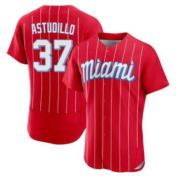 Red Authentic Willians Astudillo Men's Miami Marlins 2021 City Connect Jersey