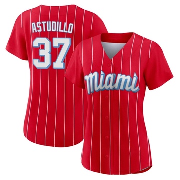 Red Authentic Willians Astudillo Women's Miami Marlins 2021 City Connect Jersey