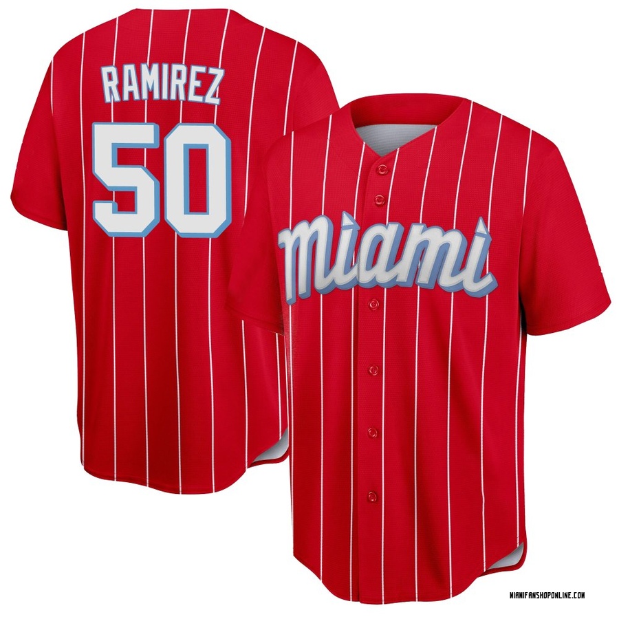 Red Replica Agustin Ramirez Men's Miami Marlins 2021 City Connect Jersey