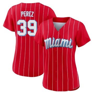 Red Replica Eury Perez Women's Miami Marlins 2021 City Connect Jersey