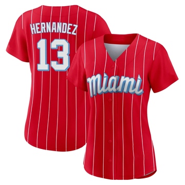 Red Replica Heriberto Hernandez Women's Miami Marlins 2021 City Connect Jersey
