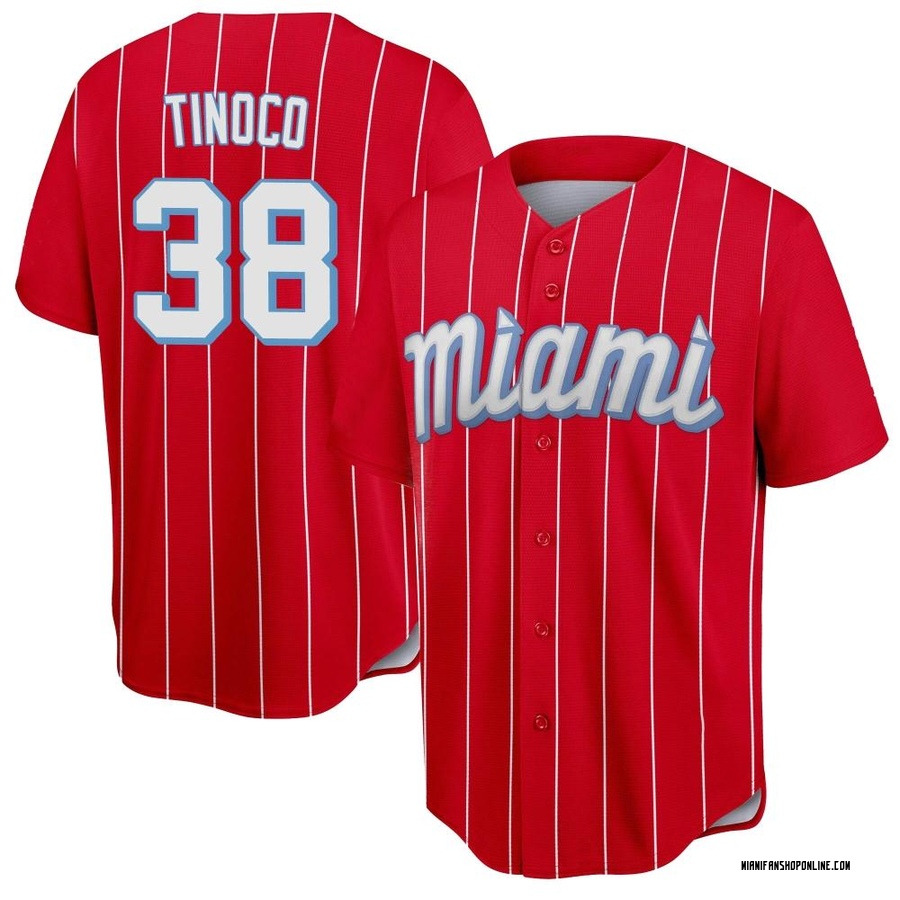Red Replica Jesus Tinoco Youth Miami Marlins 2021 City Connect Jersey