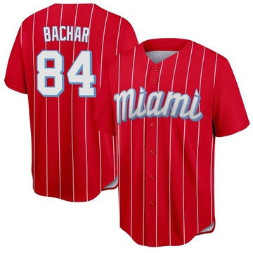 Red Replica Lake Bachar Men's Miami Marlins 2021 City Connect Jersey