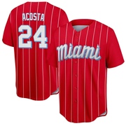 Red Replica Maximo Acosta Men's Miami Marlins 2021 City Connect Jersey