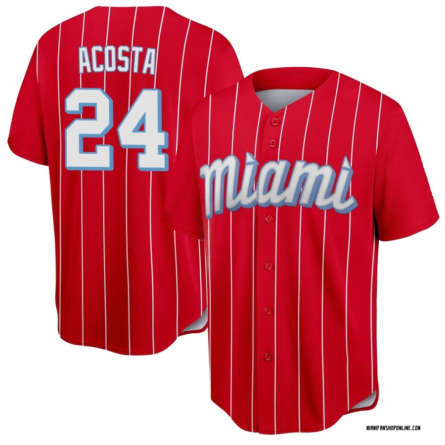 Red Replica Maximo Acosta Men's Miami Marlins 2021 City Connect Jersey