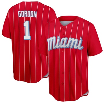 Red Replica Nick Gordon Youth Miami Marlins 2021 City Connect Jersey