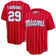 Red Replica Pete Fairbanks Youth Miami Marlins 2021 City Connect Jersey