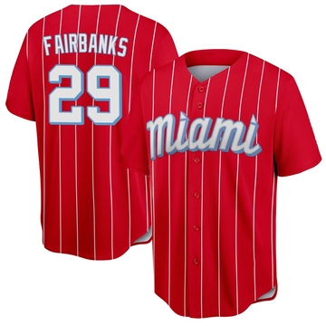 Red Replica Pete Fairbanks Youth Miami Marlins 2021 City Connect Jersey