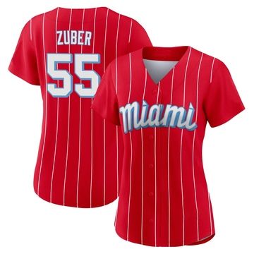 Red Replica Tyler Zuber Women's Miami Marlins 2021 City Connect Jersey