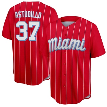 Red Replica Willians Astudillo Men's Miami Marlins 2021 City Connect Jersey