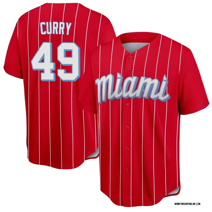 Red Replica Xzavion Curry Youth Miami Marlins 2021 City Connect Jersey
