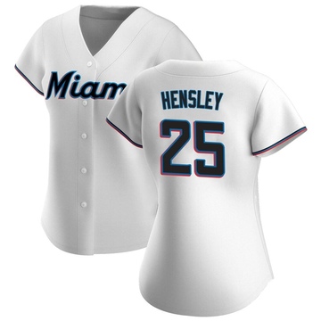 White Authentic David Hensley Women's Miami Marlins Home Jersey