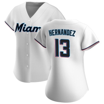 White Authentic Heriberto Hernandez Women's Miami Marlins Home Jersey