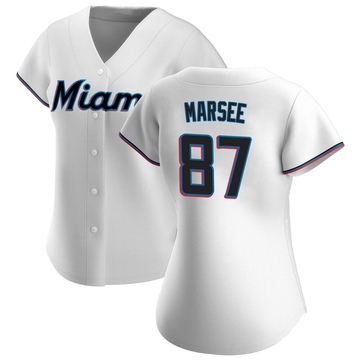 White Authentic Jakob Marsee Women's Miami Marlins Home Jersey