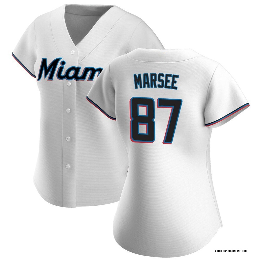 White Authentic Jakob Marsee Women's Miami Marlins Home Jersey