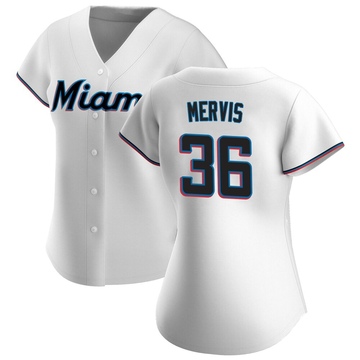 White Authentic Matt Mervis Women's Miami Marlins Home Jersey